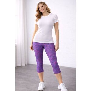 Z by Zella Space Dye Cropped Leggings Purple XL